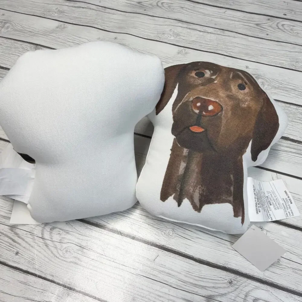 (2) NWT Chocolate Lab Decorative Accent Pillows Size 11 1/2 x 10 inches